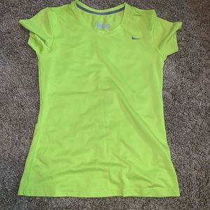 Nike DriFit top neon green size Small